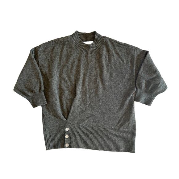 3.1 Phillip Lim Cashmere Sweater Mock Neck Pullover 3/4 Sleeve Green XS - Picture 5 of 8